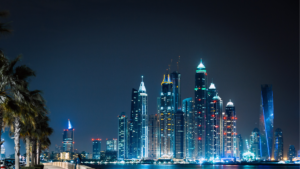 Skyline in der Nacht